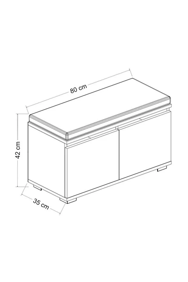 Drago Oturaklı Ayakkabılık ve Puf - Beyaz